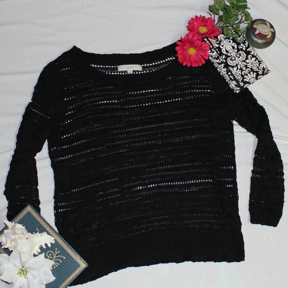LOFT Tops - Loft Knit Long Sleeve Top Black